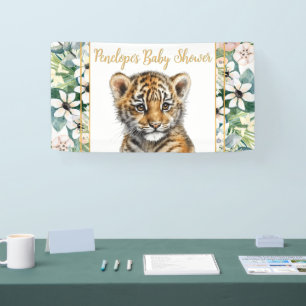 Realistische Tiger Cub Gender Neutral Baby Dusche Banner