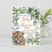 Realistische Tiger Cub Gender Neutral Baby Dusche Einladung (Stehend Vorderseite)