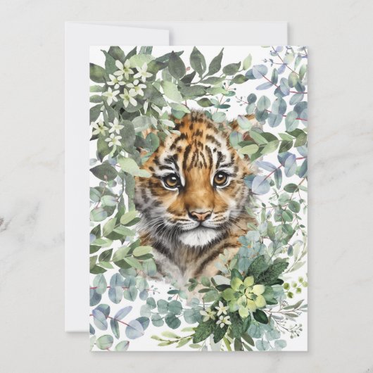 Realistische Tiger Cub Gender Neutral Baby Dusche Einladung (Rückseite)