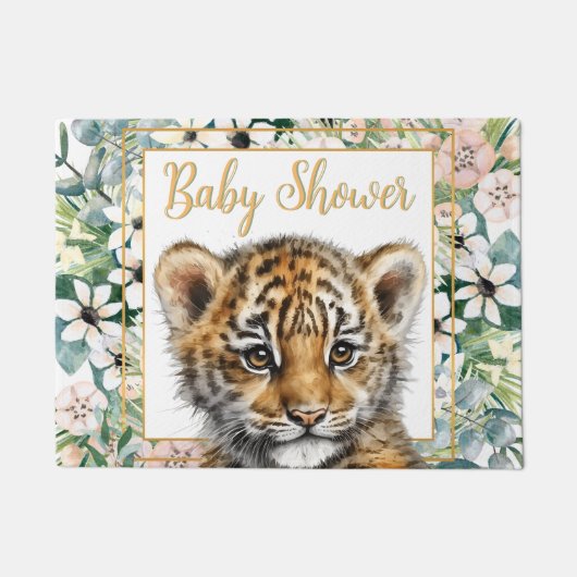 Realistische Tiger Cub Gender Neutral Baby Dusche Fußmatte (Vorderseite)