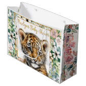 Realistische Tiger Cub Gender Neutral Baby Dusche Große Geschenktüte (Vorderseite Schrägansicht)