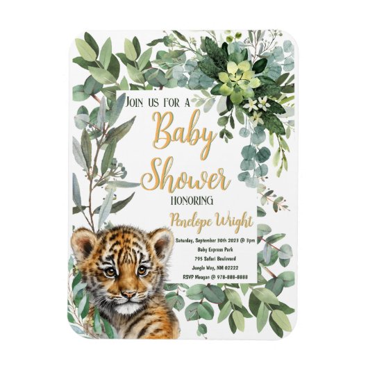 Realistische Tiger Cub Gender Neutral Baby Dusche Magnet (Vertikal)