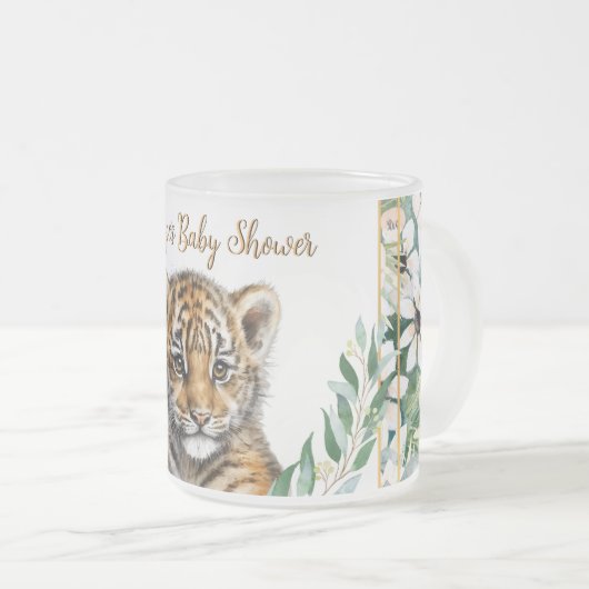 Realistische Tiger Cub Gender Neutral Baby Dusche Mattglastasse (VorderseiteRechts)