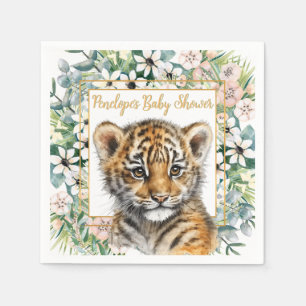Realistische Tiger Cub Gender Neutral Baby Dusche Serviette