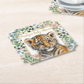 Realistische Tiger Cub Gender Neutral Baby Dusche Untersetzer (angewinkelt)