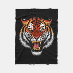 Realistische Tiger Roaring Face Animal Liebhaber Fleecedecke