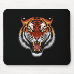 Realistische Tiger Roaring Face Animal Liebhaber Mousepad