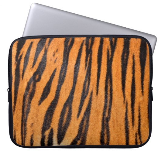 Realistische Tigerhautstruktur. Laptopschutzhülle (Vorderseite)