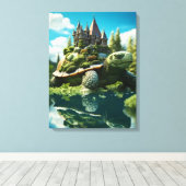 Realistische Topiary Art Natural Surreal Turtle Leinwanddruck (Insitu (Holzboden))
