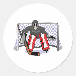 realistische Vektorillustration eines Eishockeytor Runder Aufkleber
