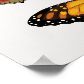 Realistische Vintage Schmetterlingssammlung. Poster (Ecke)