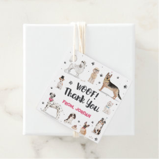 Realistische Wasserfarbe Hunde Geburtstagsfeier Da Geschenkanhänger