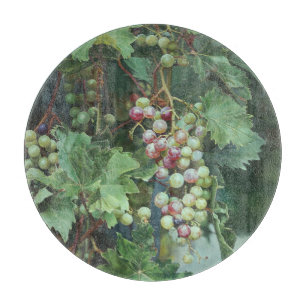 Realistische Weinrebe mit Blättern – Fine Art Schneidebrett