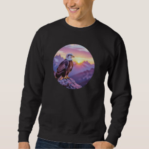 Realistischer Adler auf Felsen – Majestätische Wil Sweatshirt