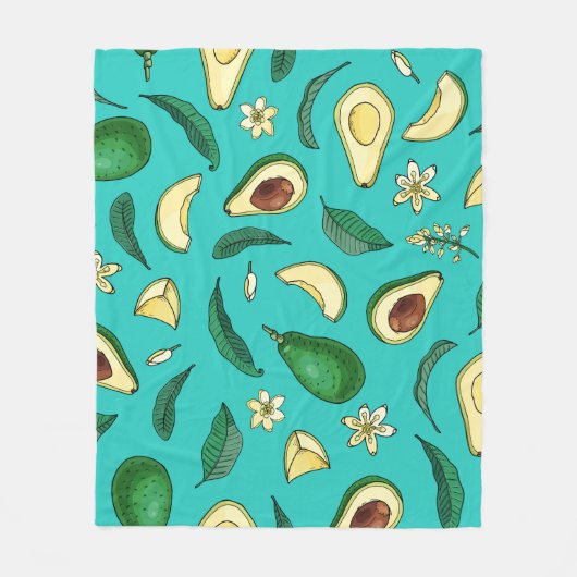 Realistischer Avocado Fleecedecke (Vorderseite)