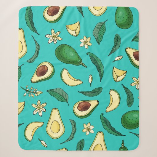 Realistischer Avocado Sherpadecke (Vorderseite)