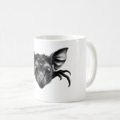 Realistischer Aye-Aye Head Black & White T - Shirt Kaffeetasse (VorderseiteRechts)