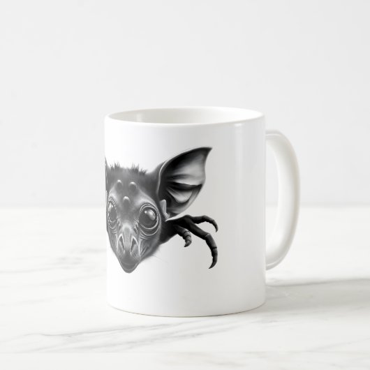 Realistischer Aye-Aye Head Black & White T - Shirt Kaffeetasse (VorderseiteRechts)