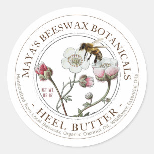 Realistischer Bienenwachs-Etikett für Hebebutter Runder Aufkleber