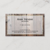 Realistischer Blick rustikaler Holzplanks Gold Akz Visitenkarte (Rückseite)