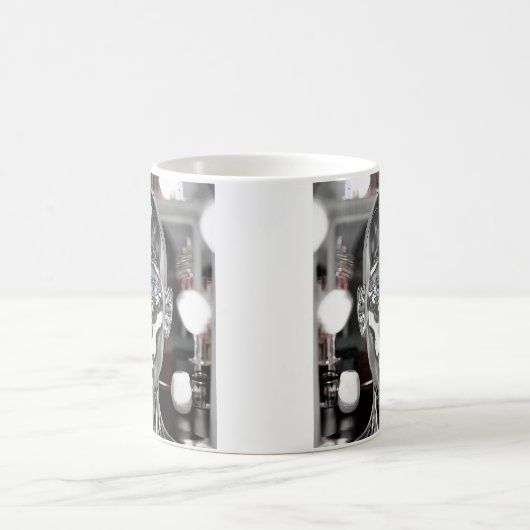 Realistischer Chromroboter Kaffeetasse (Mittel)