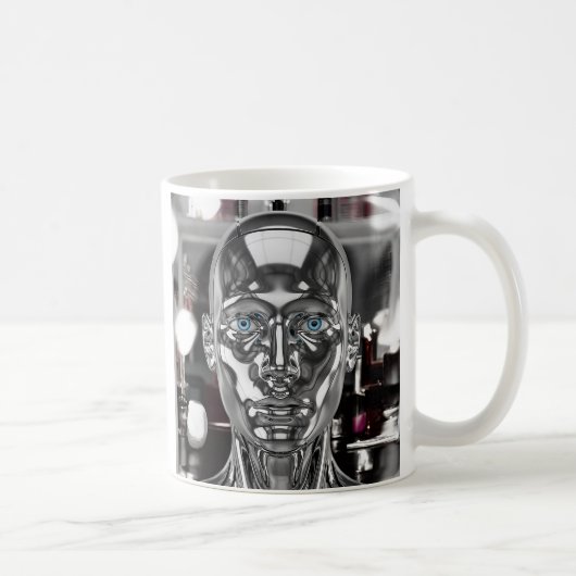 Realistischer Chromroboter Kaffeetasse (Rechts)