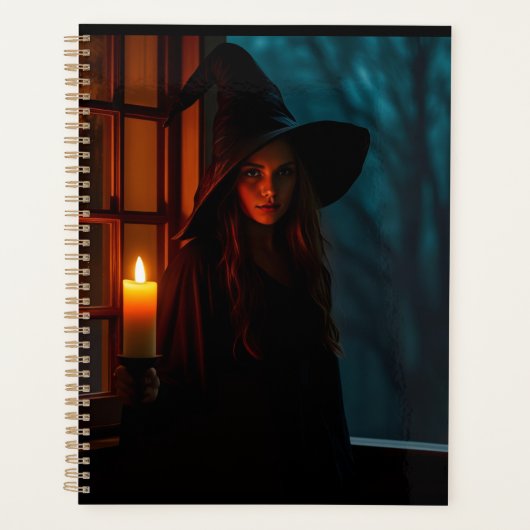 Realistischer Dark Witch Planner | Halloween Gothi Planer (Vorderseite)