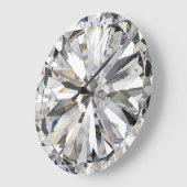 Realistischer Diamant: 3D-Nah-Up Große Wanduhr (Winkel)