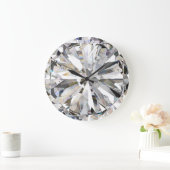 Realistischer Diamant: 3D-Nah-Up Große Wanduhr (Zuhause)