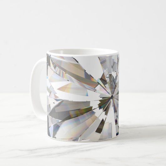 Realistischer Diamant: 3D-Nah-Up Kaffeetasse (Vorderseite Links)