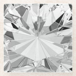 Realistischer Diamant: 3D-Textur Nah-up Glasuntersetzer