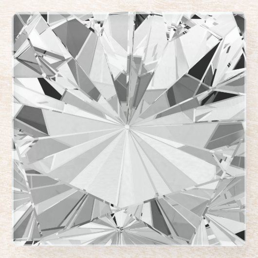 Realistischer Diamant: 3D-Textur Nah-up Glasuntersetzer (Vorderseite)