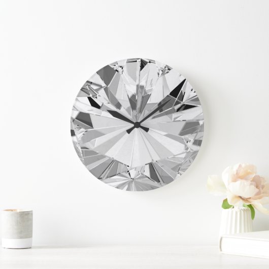 Realistischer Diamant: 3D-Textur Nah-up Große Wanduhr (Zuhause)