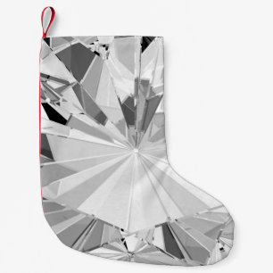 Realistischer Diamant: 3D-Textur Nah-up Kleiner Weihnachtsstrumpf