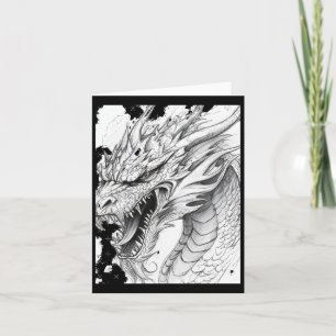 Realistischer Drache Zeichnend Sticker Karte