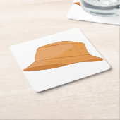 Realistischer Eimerhut Rechteckiger Pappuntersetzer (angewinkelt)