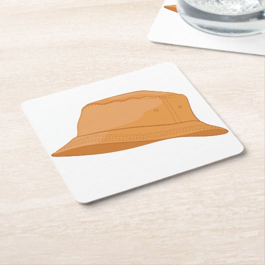 Realistischer Eimerhut Rechteckiger Pappuntersetzer (angewinkelt)