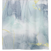 Realistischer flüssiger Marmor mit Gold Duschvorhang (Vorderseite)