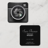 Realistischer Fotograf Quadratische Visitenkarte (Vorne/Hinten)