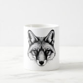 Realistischer Fox Head T - Shirt - Schwarz & Weiß Kaffeetasse (Mittel)