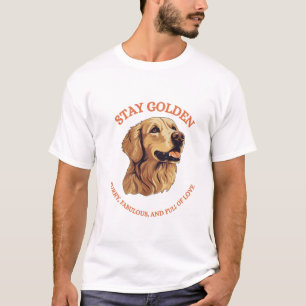 Realistischer Golden Retriever Hund Bleib Golden T-Shirt