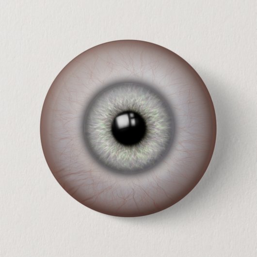 Realistischer Grauer Iris-Eyeballknopf Button (Vorderseite)