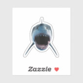 Realistischer Großer Haiangriff für Liebhaber Aufkleber (Blatt)