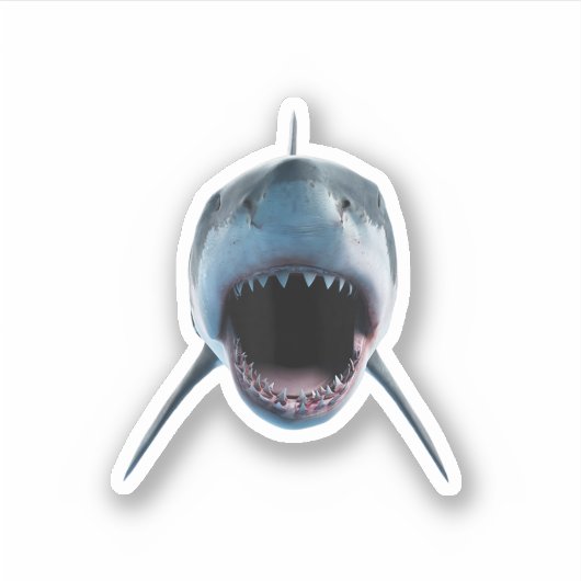 Realistischer Großer Haiangriff für Liebhaber Aufkleber (Vorderseite)