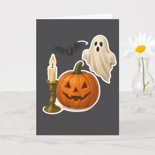 Realistischer Halloween-Sticker Karte (Kleine Pflanze)