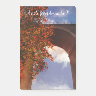 Realistischer Herbstbaum mit roten Blätter in Newq Post-it Klebezettel