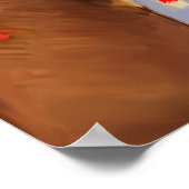 Realistischer Herbstbaum mit roten Blätter in Newq Poster (Ecke)