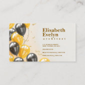 Realistischer Hintergrund mit Ballons Visitenkarte (Rückseite)