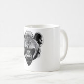 Realistischer Hyena Head T - Shirt - Schwarz & Wei Kaffeetasse (VorderseiteRechts)