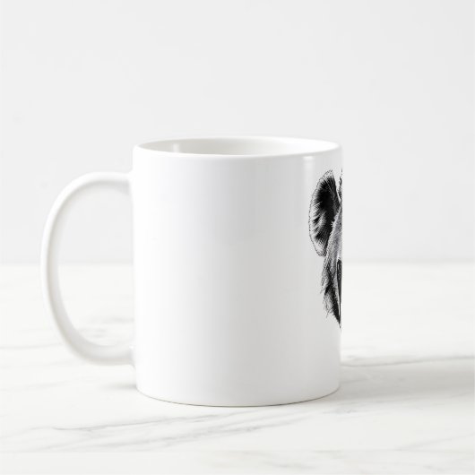 Realistischer Hyena Head T - Shirt - Schwarz & Wei Kaffeetasse (Links)